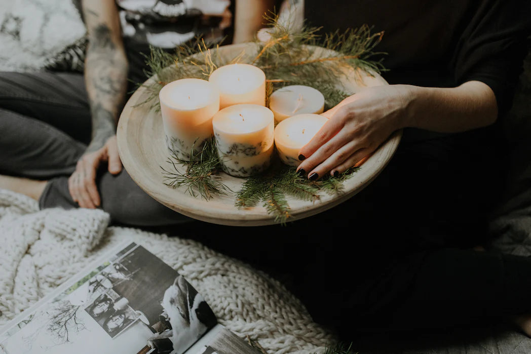 Bougie artisanale en cire naturelle, parfum bruyère sauvage