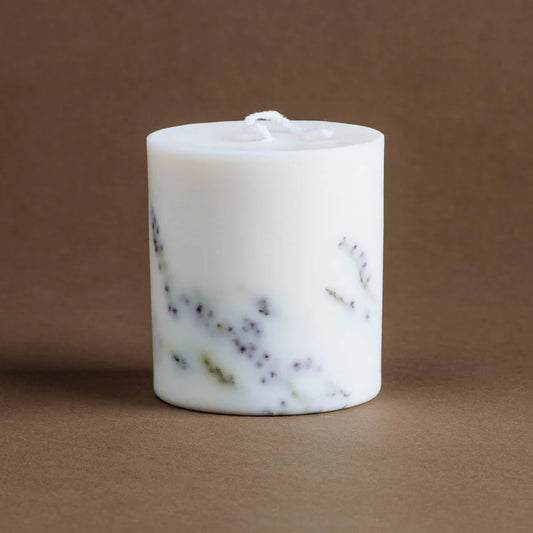 Bougie artisanale en cire naturelle, parfum bruyère sauvage
