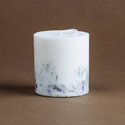 Bougie artisanale en cire naturelle, parfum genévrier sauvage