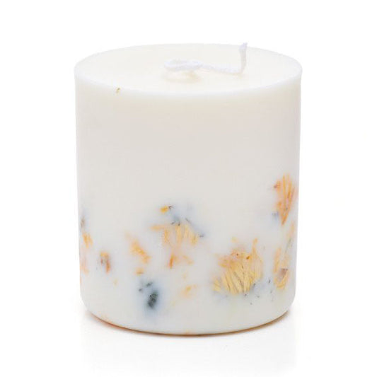 Bougie artisanale en cire naturelle, parfum fleurs sauvages